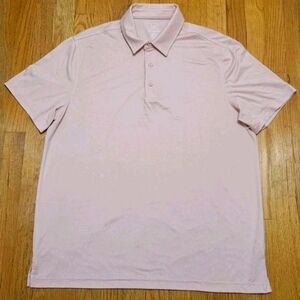George Men's Pink Polo Shirt Size L (42-44) Short Sleeve Casual Golf Performance